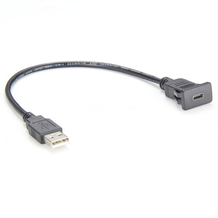 Snap-In Panel Mount Cable USB C to USB A