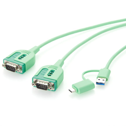 USB to Dual DB9 RS232 Serial Adapter Cable