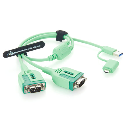 USB to Dual DB9 RS232 Serial Adapter Cable