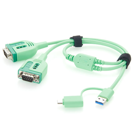 USB to Dual DB9 RS232 Serial Adapter Cable