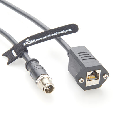 M12 X-Code to RJ45 Cat6A Ethernet Cable
