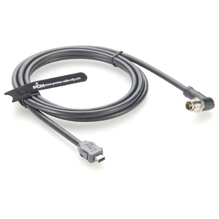 ix A Key to Right Angle M12 X-Code CAT6A SFTP Cable