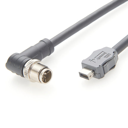 ix A Key to Right Angle M12 X-Code CAT6A SFTP Cable