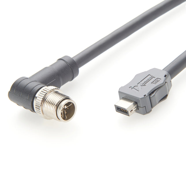 ix A Key to Right Angle M12 X-Code CAT6A SFTP Cable