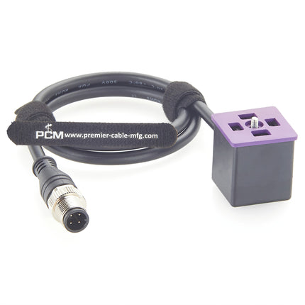 M12 to DIN 43650 Form A 3+PE Solenoid Valve Cable