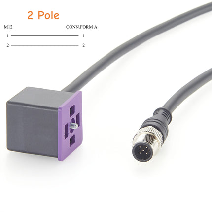 Form A DIN 43650 to M12 A Code 5 Pin Adapter Cable
