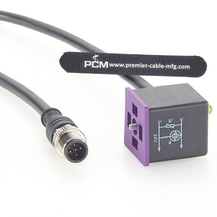 DIN 43650 Form A to M12 Adapter Cable with LED