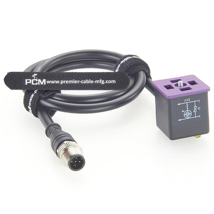 DIN 43650 Form A to M12 Adapter Cable with LED