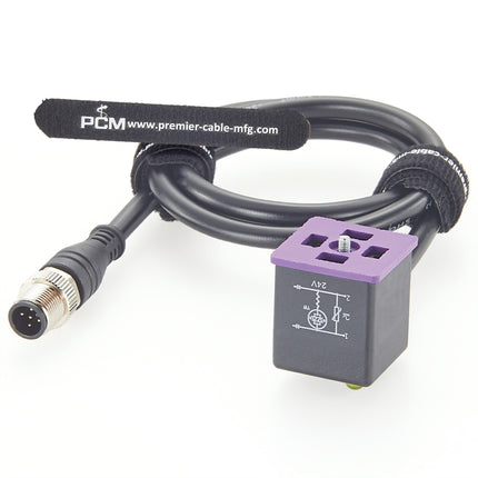 DIN 43650 Form A to M12 Adapter Cable with LED