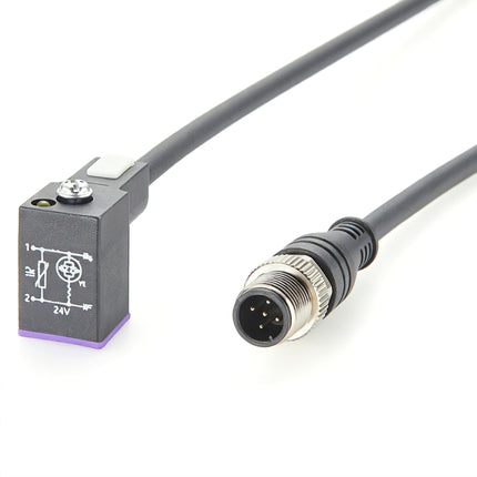 9.4mm DIN 43650 Form C to M12 Adapter Cable with LED