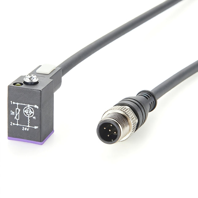 9.4mm DIN 43650 Form C to M12 Adapter Cable with LED