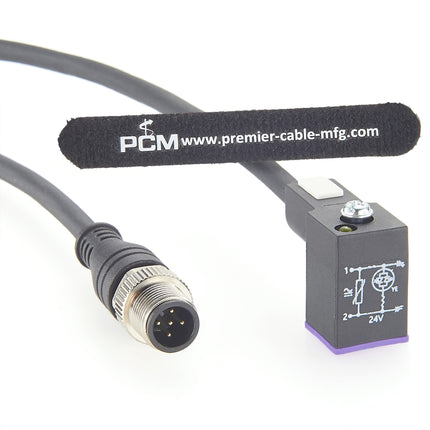 9.4mm DIN 43650 Form C to M12 Adapter Cable with LED