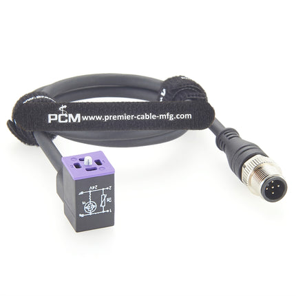 9.4mm DIN 43650 Form C to M12 Adapter Cable with LED
