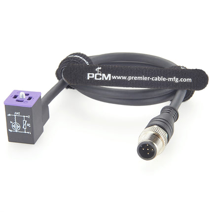 9.4mm DIN 43650 Form C to M12 Adapter Cable with LED