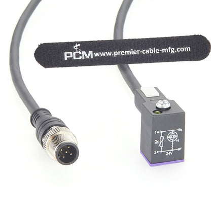 8mm DIN 43650 Form C to M12 Adapter Cable with LED