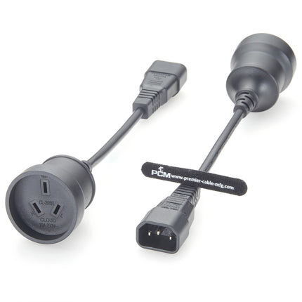 IEC 320 C14 to SAA Australia 3 Pin Female Power Extension Cable