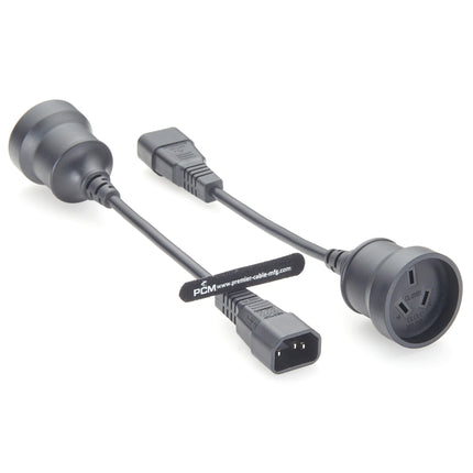 IEC 320 C14 to SAA Australia 3 Pin Female Power Extension Cable