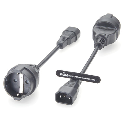 IEC 320 C14 to CEE 7/7 European Female Schuko Socket Adapter Cable
