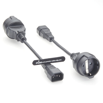 IEC 320 C14 to CEE 7/7 European Female Schuko Socket Adapter Cable