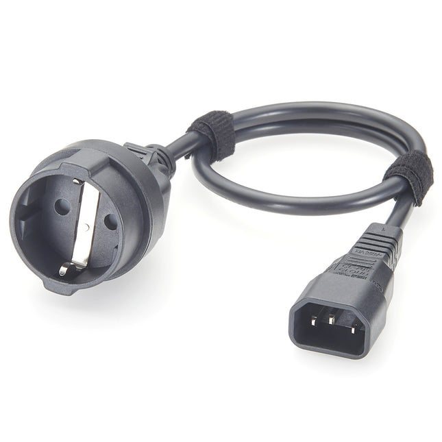 IEC 320 C14 to CEE 7/7 European Female Schuko Socket Adapter Cable