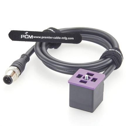 M12 to DIN 43650 Form A 2 Pole Solenoid Valve Cordset
