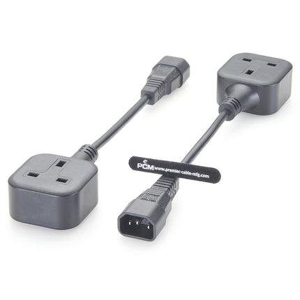 IEC320 C14 to UK BS1363 Outlet Socket Power Adapter Cable