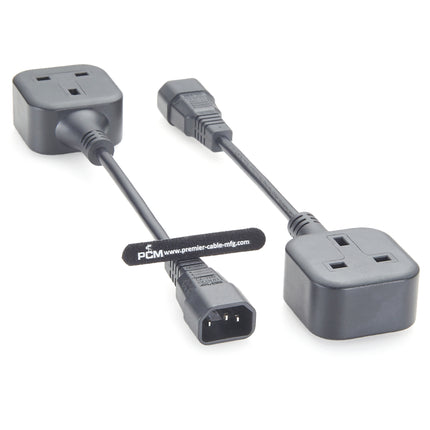 IEC320 C14 to UK BS1363 Outlet Socket Power Adapter Cable