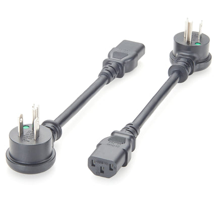 Hospital Grade NEMA 5-15P Right Angle to IEC C13 Power Cord