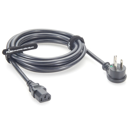 Hospital Grade NEMA 5-15P Right Angle to IEC C13 Power Cord