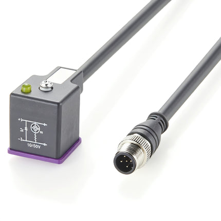 10-50V DIN 43650 Form A to M12 Adapter Cable with LED