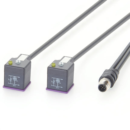 Compatible ifm E70203 E12068 M12 to Dual DIN Form A Valve Cable