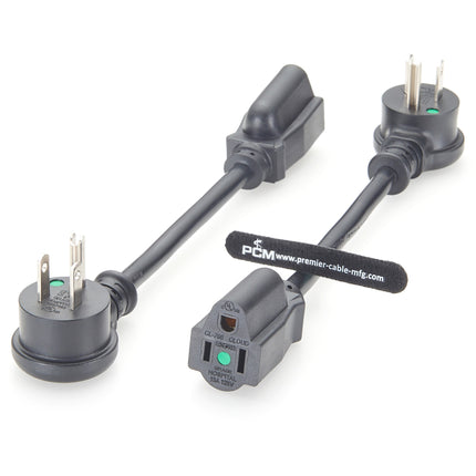 Hospital Grade Power Cord Right-Angle NEMA 5-15P to 5-15R