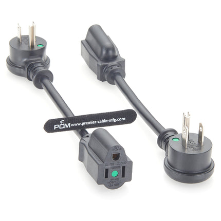 Hospital Grade Power Cord Right-Angle NEMA 5-15P to 5-15R