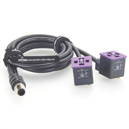 Compatible ifm E70203 E12068 M12 to Dual DIN Form A Valve Cable