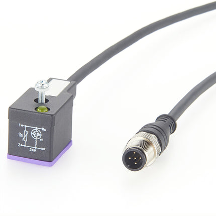 11mm DIN 43650 Form B to M12 Adapter Cable with LED