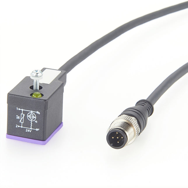 11mm DIN 43650 Form B to M12 Adapter Cable with LED