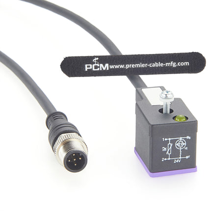 11mm DIN 43650 Form B to M12 Adapter Cable with LED