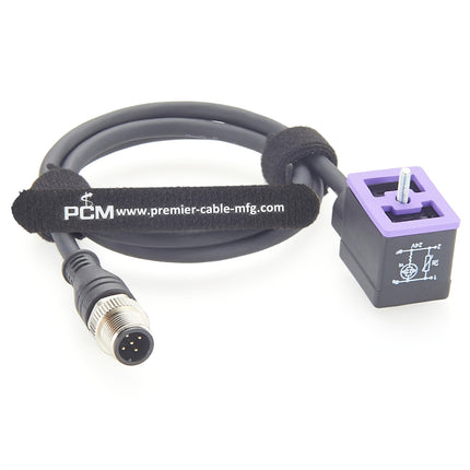 11mm DIN 43650 Form B to M12 Adapter Cable with LED