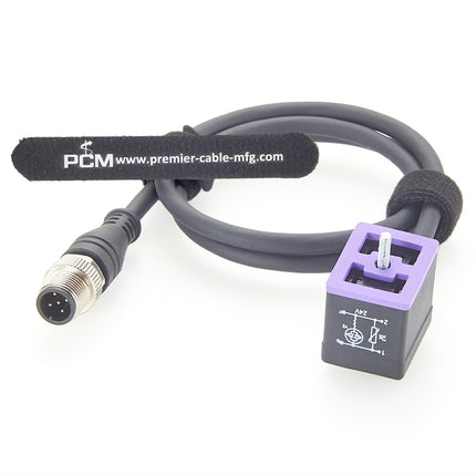 11mm DIN 43650 Form B to M12 Adapter Cable with LED