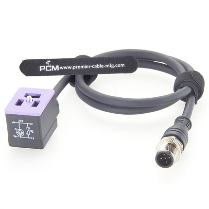 10mm DIN 43650 Form B to M12 Adapter Cable with LED
