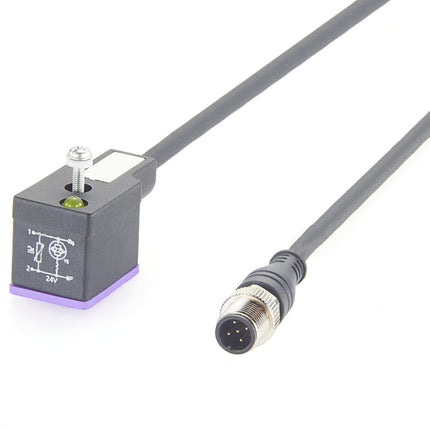 10mm DIN 43650 Form B to M12 Adapter Cable with LED