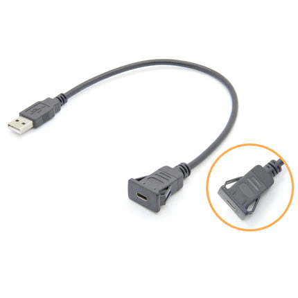 Snap-In Panel Mount Cable USB C to USB A