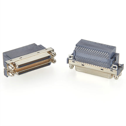 Dual Stack VHDCI 68 Pin Right Angle PCB Mount Connector