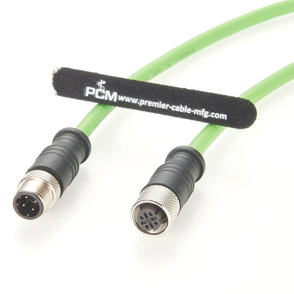 M12 D Code 4 Pin Male to Female Cable
