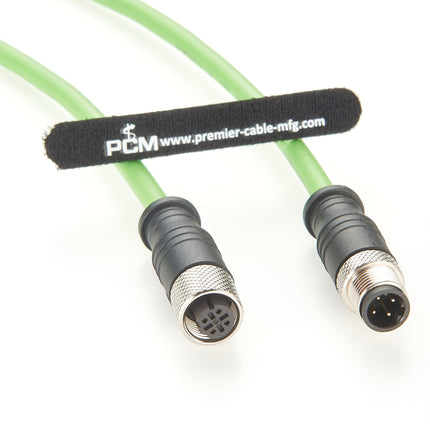 M12 D Code 4 Pin Male to Female Cable