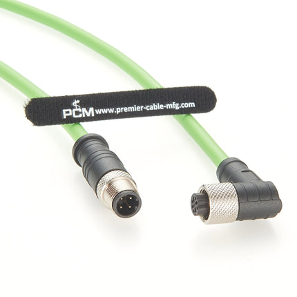 Right Angle M12 D Code Extension Cable