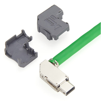IX40G-A-10S-CVL1 (7.0) IX Industrial Connector Right Angle Downward Cabling
