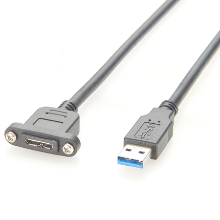 USB 3.0 A to Micro B Screw Lock Panel Mount Cable