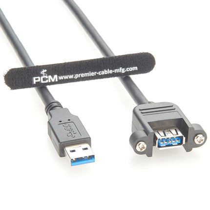 USB 3.0 Screw Panel Mount Extension Cable