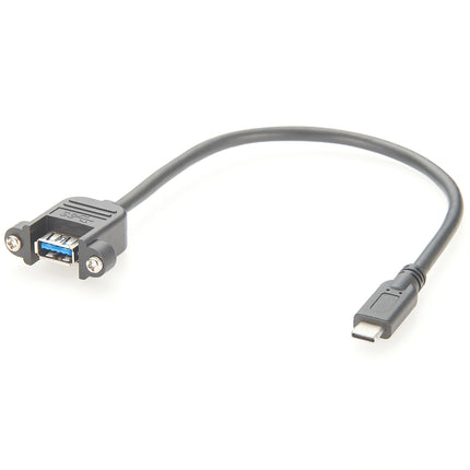 USB 3.1 Type C Male to USB 3.0 Type A Female Panel Mount Cable